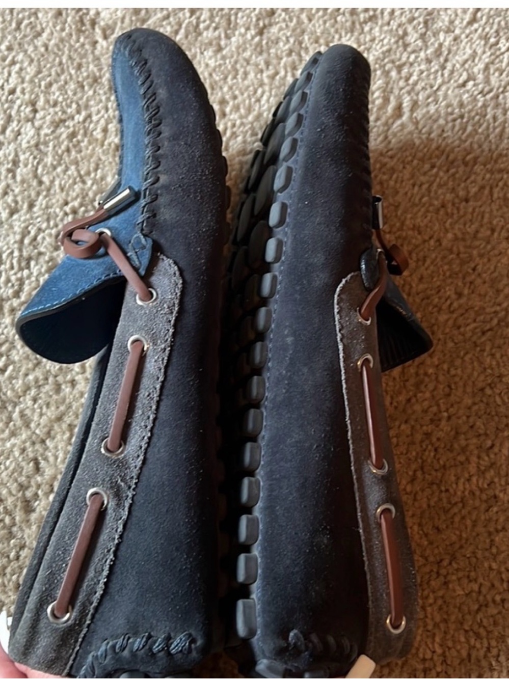 Louis Vuitton Men’s Blue Suede Loafers size 9.5 10.5 USA